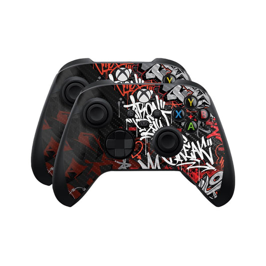 Carbon Fiber Skin Compatible with Microsoft Xbox Series X|S Controller (2 Pack) - Red Tag - Premium 3M Vinyl Protective Wrap Decal Cover - Easy to Apply | Crafted in The USA by MightySkins