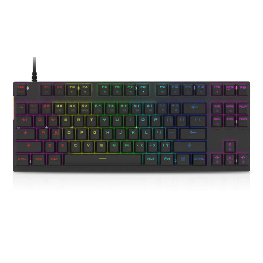 MOTOSPEED Professional Gaming Mechanical Keyboard RGB Led Backlit Wired with Anti-Dust Proof Switches for Gaming Keyboard for Mac & PC (Black  87 Key Red Switches)