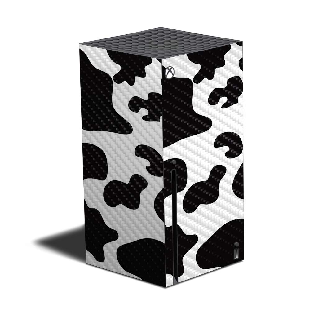 MightySkins Carbon Fiber Skin Compatible with Xbox Series X - Cow Print | Protective  Durable Textured Carbon Fiber Finish | Easy to Apply and Change Styles | Made in The USA (CF-MIXBSERX-Cow Print)