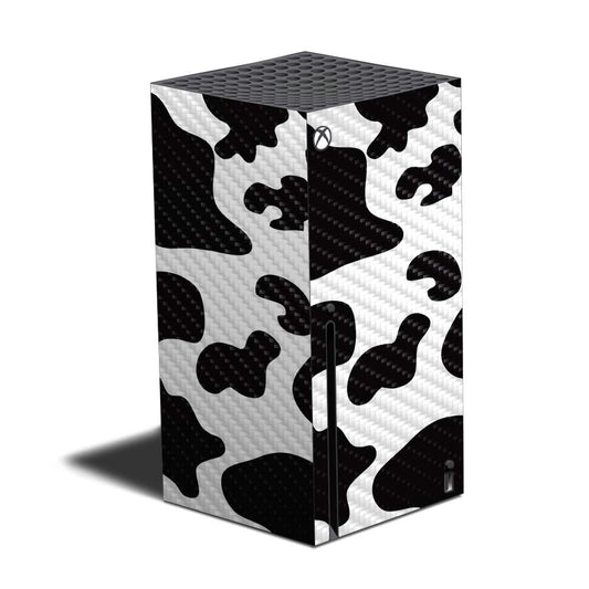 MightySkins Carbon Fiber Skin Compatible with Xbox Series X - Cow Print | Protective  Durable Textured Carbon Fiber Finish | Easy to Apply and Change Styles | Made in The USA (CF-MIXBSERX-Cow Print)