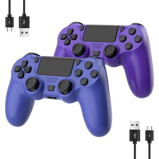 YsoKK Wireless Controller for PS4/Slim/Pro - Double Shock, Audio, Six-axis Motion Sensor - Purple & Blue