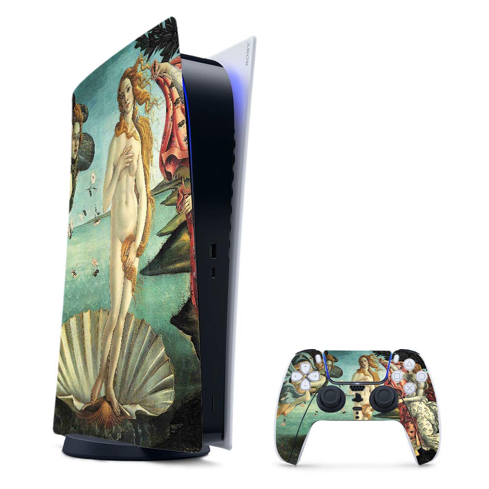 MightySkins Gaming Skin for PS5 / Playstation 5 Digital Edition Bundle - Birth of Venus | Protective Viny wrap | Easy to Apply and Change Styles | Made in The USA
