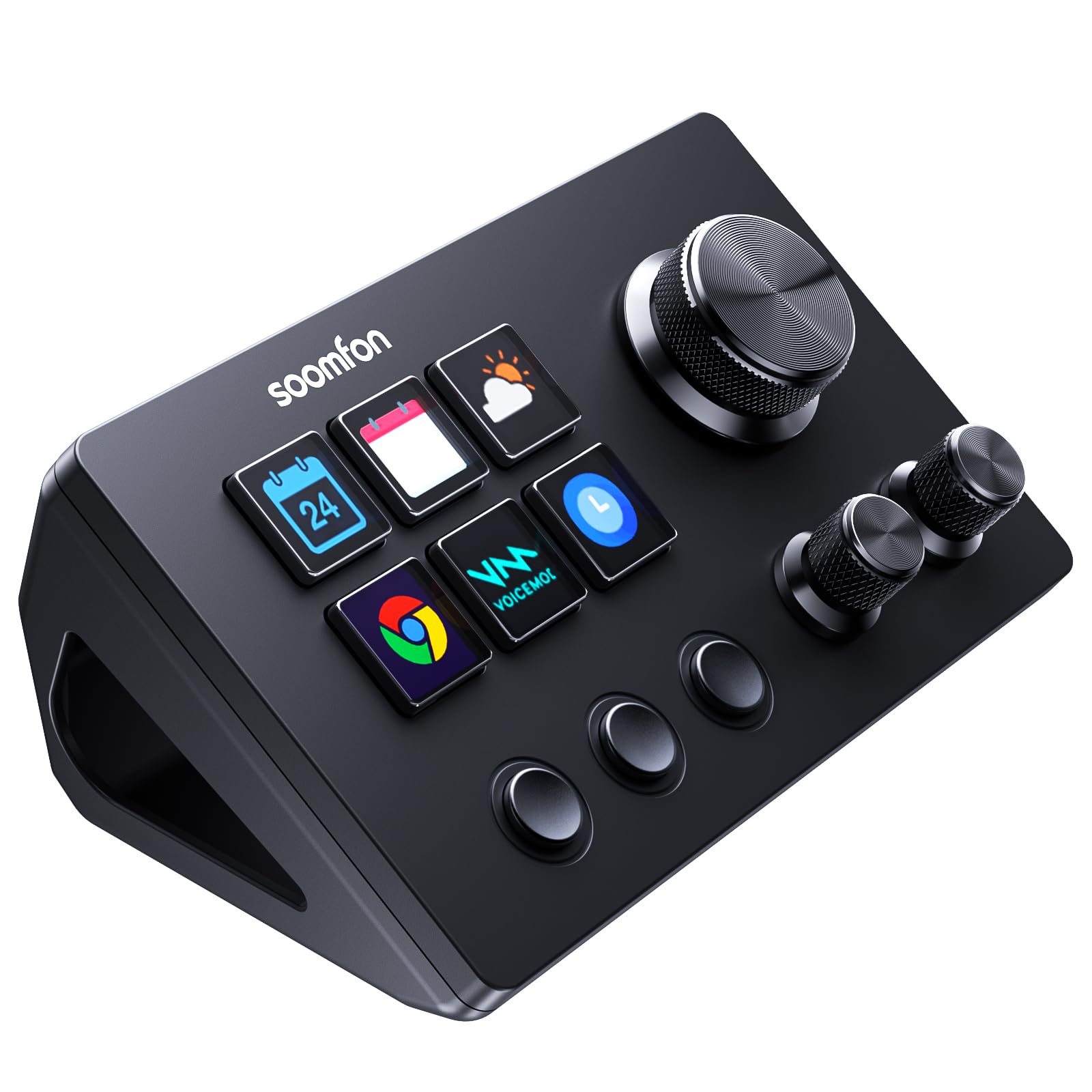 SOOMFON Stream Controller SE Stream Control Deck with 6 Customizable LCD Macro Keys to control button Actions in OBS Twitch YouTube for Content Creators Streaming Gaming Compatible with PC & Mac