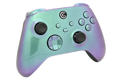 Custom Controllerzz Wireless Controller for Xbox Series X/S & PC - Green Chameleon Design with Inserts