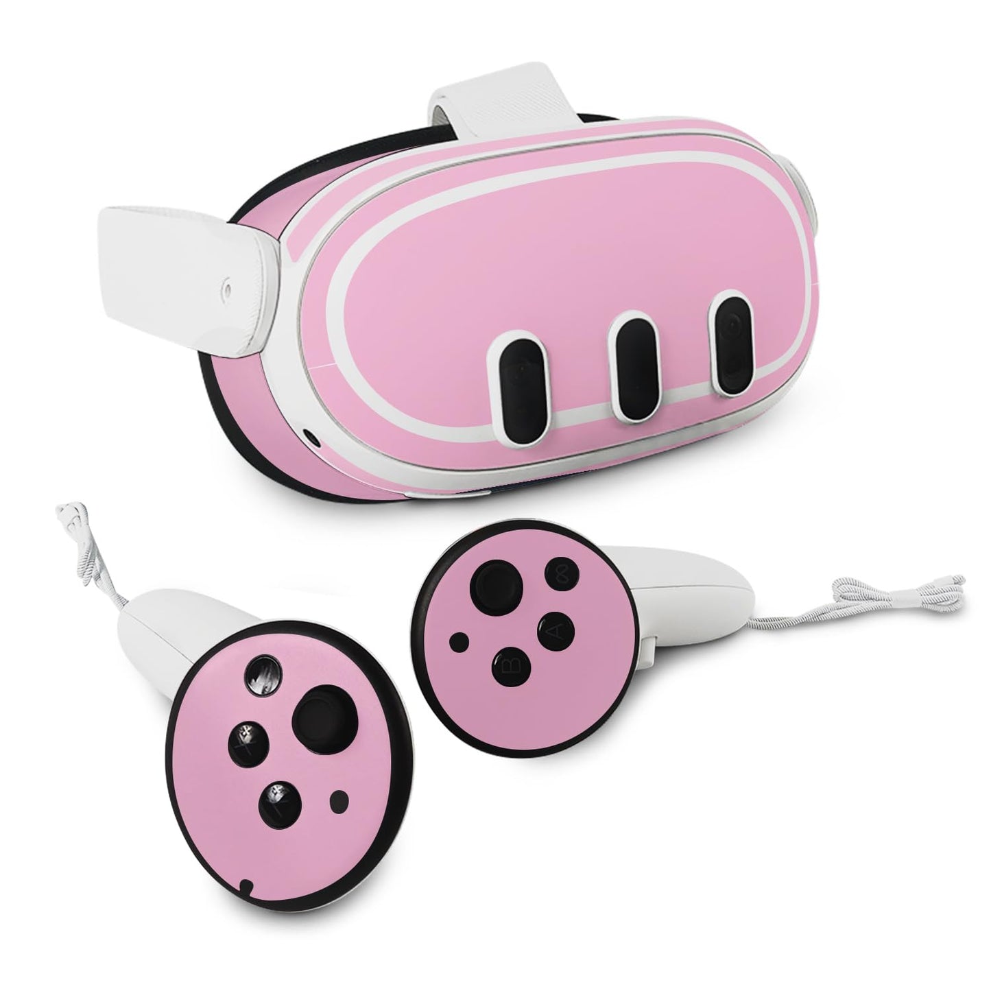 MightySkins Skin Compatible with Meta Quest 3 - Solid Pink | Protective  Durable  and Unique Vinyl Decal wrap Cover | Easy to Apply  Remove  and Change Styles