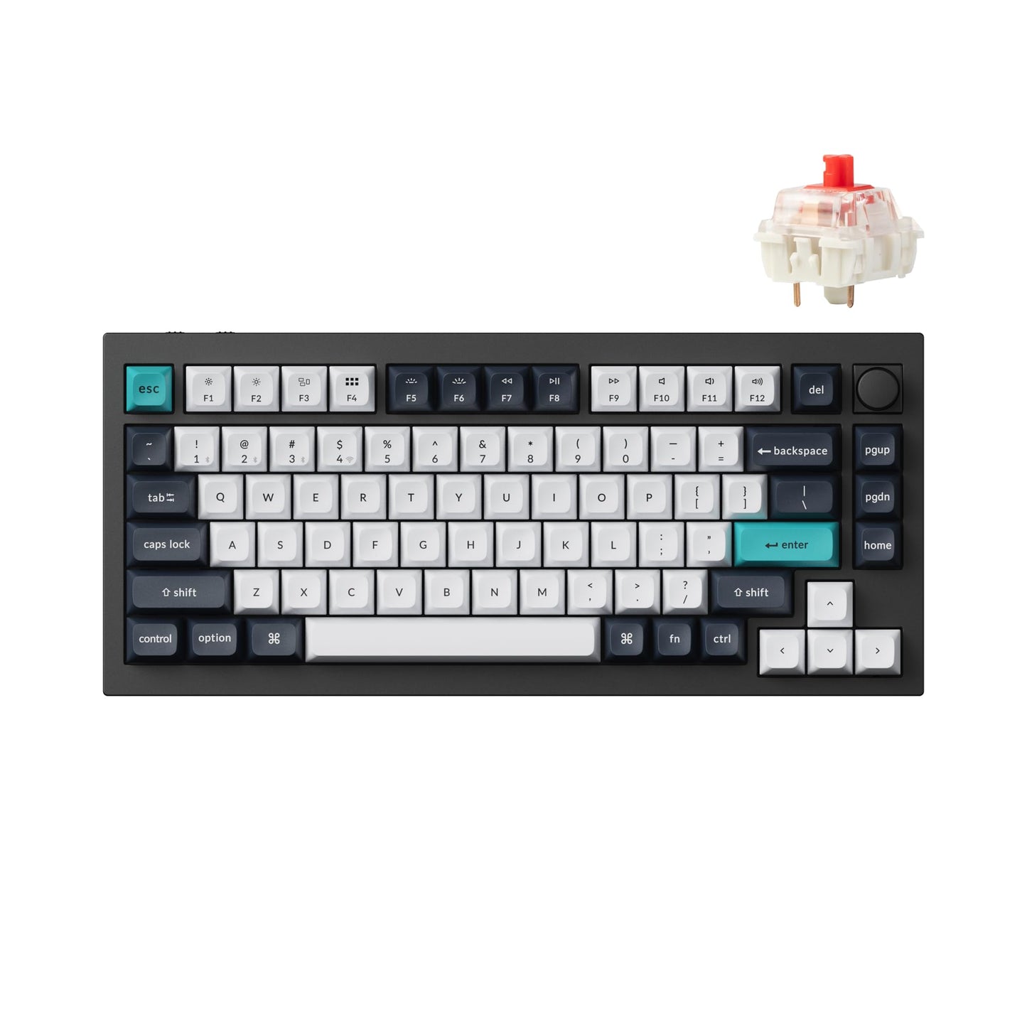 Keychron Q1 Max RGB QMK/VIA Custom Mechanical Keyboard  Hot-Swappable Full Metal Programmable Knob with Gateron Jupiter Red Switch  2.4 GHz/Bluetooth/Wired Gaming Keyboard for Mac Windows Linux