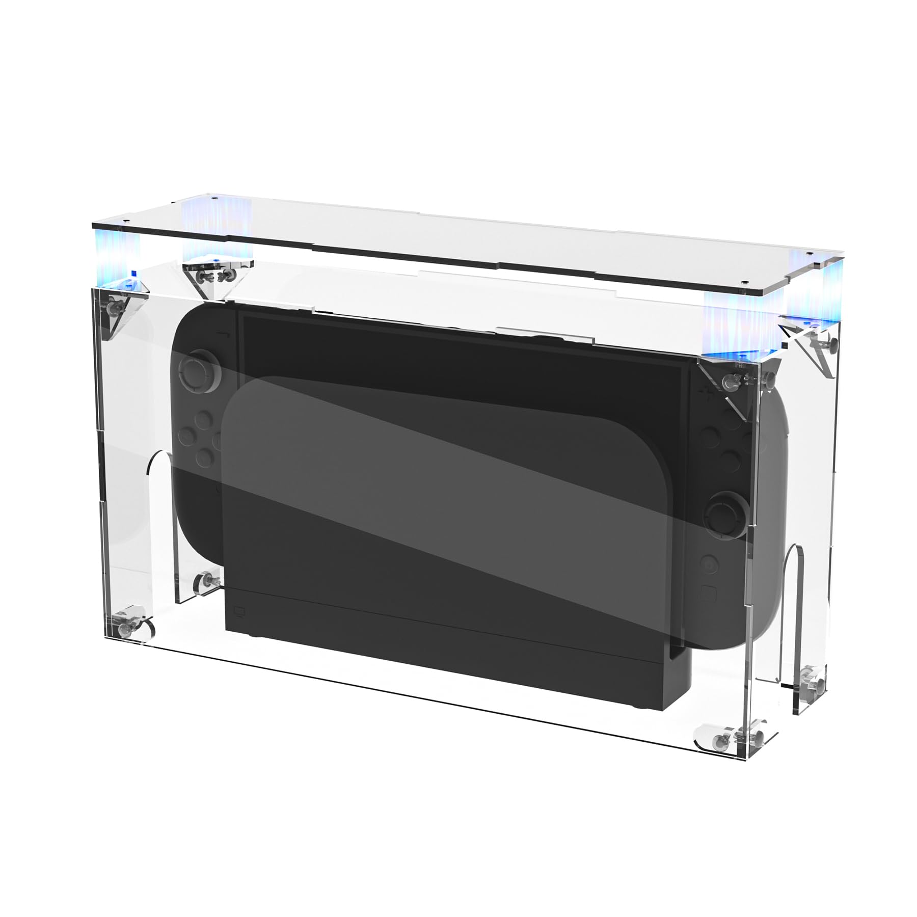 PlayVital Clear Acrylic Dustproof Cover for Nintendo Switch 2 | Magnetic Ventilation Top  Tool-Free Installation  Transparent Display Box for Switch 2 Dock Mode - Transparent