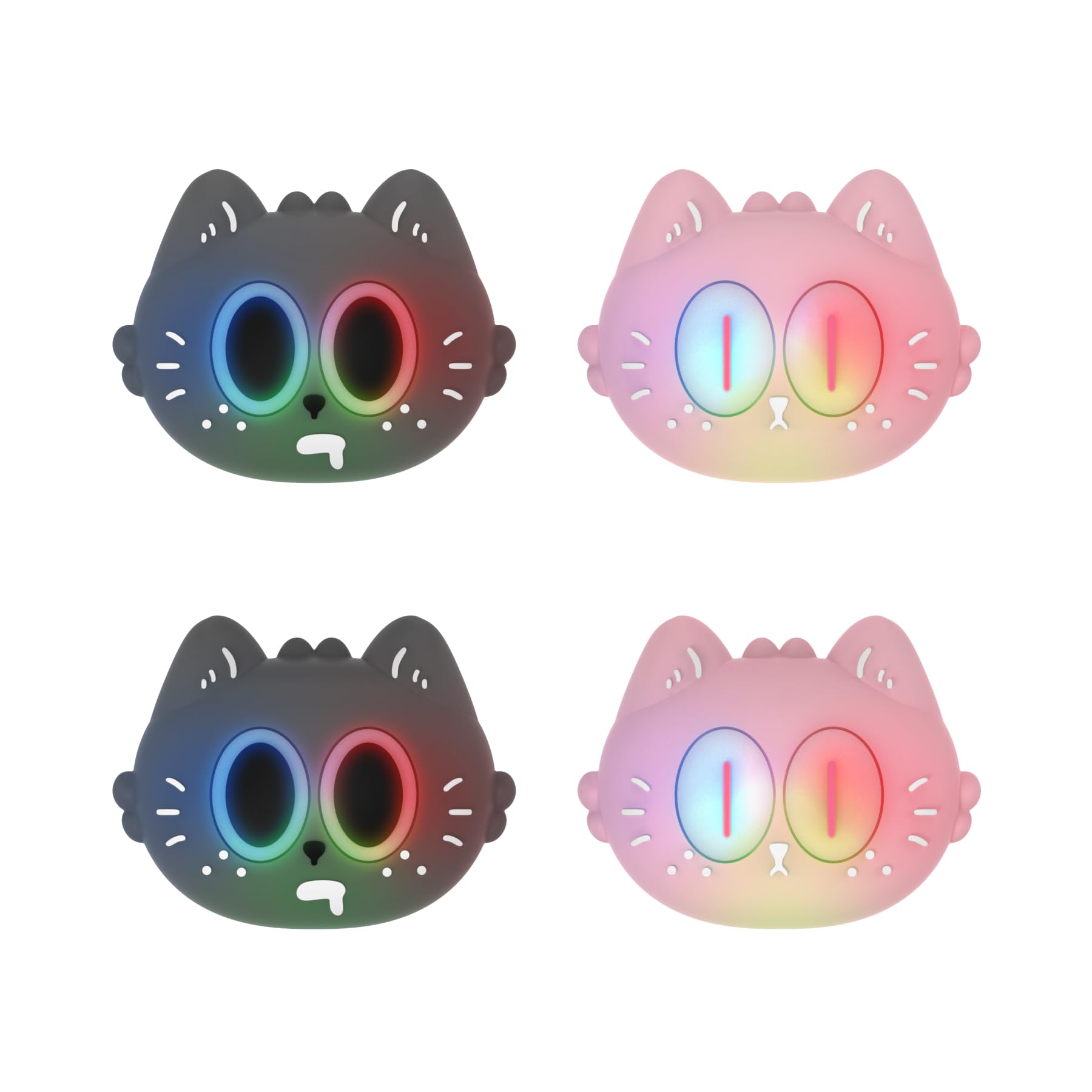 PlayVital Cute Universal Illuminated LED Thumbstick Grips for ps5  for ps4  Joystick Caps for Xbox Series X|S  for Xbox One  Switch Pro Controllers  Joystick Protection - Moonlight Cat
