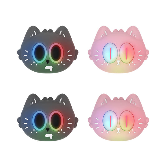 PlayVital Cute Universal Illuminated LED Thumbstick Grips for ps5  for ps4  Joystick Caps for Xbox Series X|S  for Xbox One  Switch Pro Controllers  Joystick Protection - Moonlight Cat
