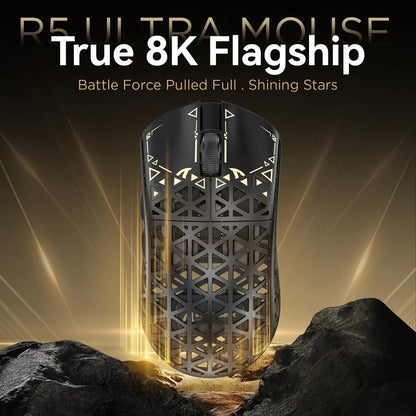 ATTACK SHARK R5 Ultra 8K Wireless Gaming Mouse - 42000 DPI, 39g Lightweight, Black