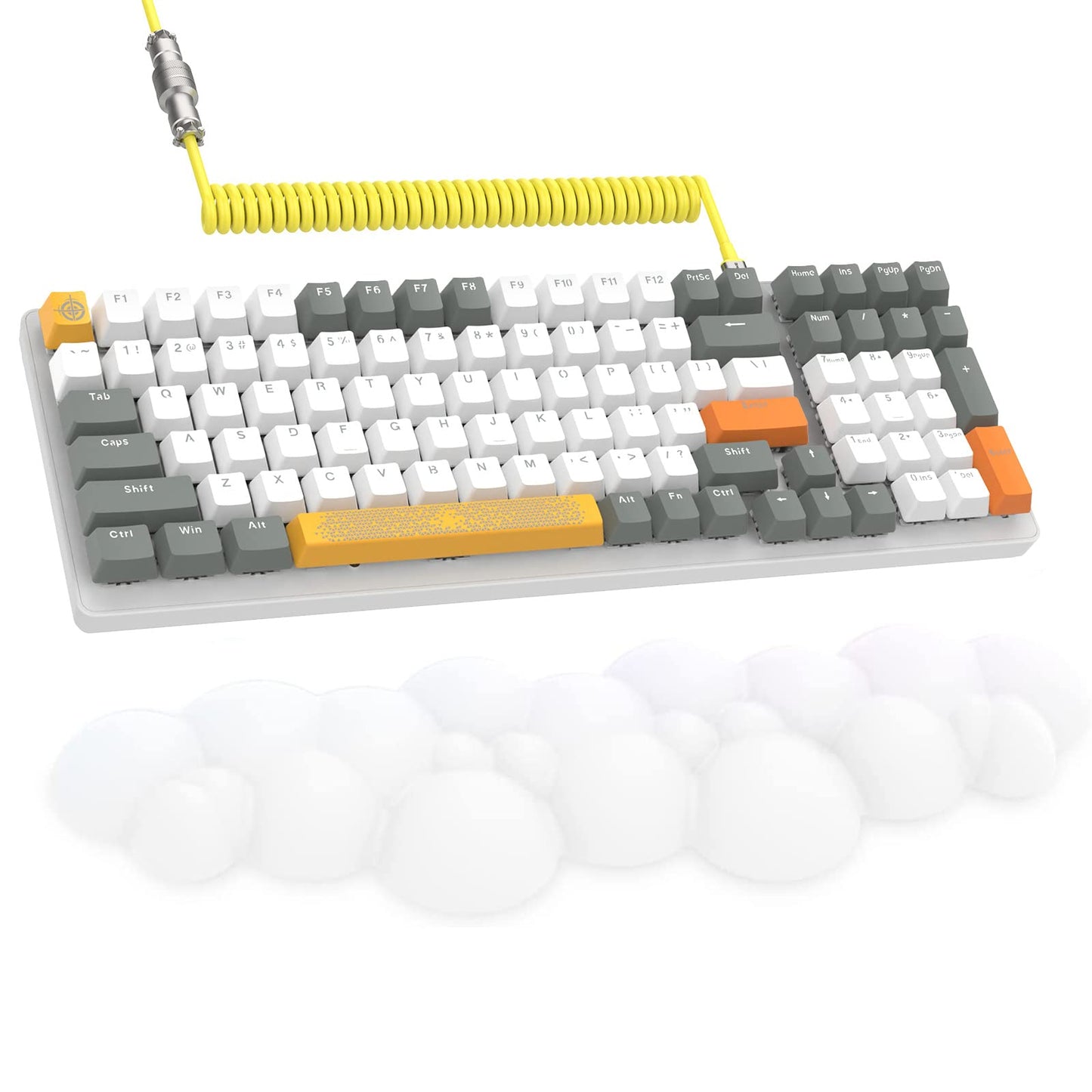 ZIYOULANG K3 Mechanical Gaming Keyboard and Mouse Combo  98Key Backlit Keyboard and Ultra-Light Honeycomb Shell Mouse  Red Switch Coiled Type-C to USB Cable Wired Keyboard for PC/Mac/Windows