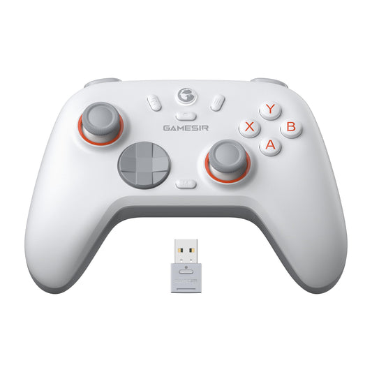 GameSir Nova Lite 2 Wireless PC Controller with Hall Effect Joysticks & Triggers  2.4G & Wired 1000Hz Polling Rate  Remappable Buttons - Compatible with PC/Switch/Steam/Android (White)