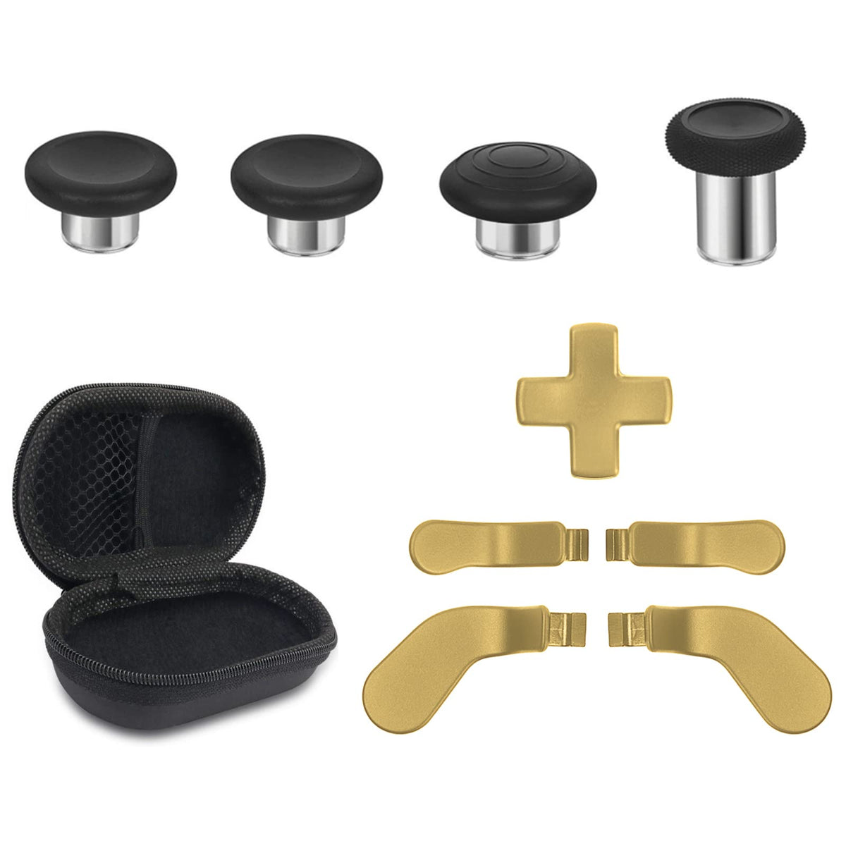 Metal Replacement Thumbsticks for Xbox fine design Controller Series 2 Core Component Pack Includes 4 Swap Magnetic Joysticks 4 Paddles 1 Standard D-Pads  Accessories Parts for Xbox One fine design 2 (Gold)