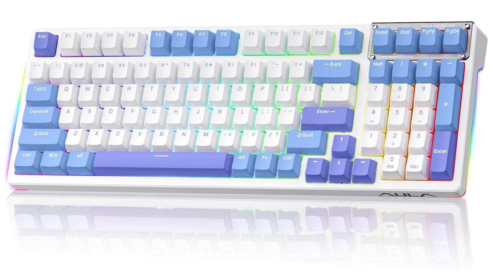 AULA Mechanical Keyboard  Wireless Gaming Keyboards 99 Keys Tri-Mode BT5.0/2.4GHz/USB-C Hot Swappable Custom Creamy Keyboard RGB Backlit Computer Keyboards w/Pre-lubed Linear Switches Gasket Structure