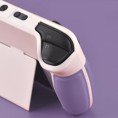 UYIYE Kickstand Case for Steam Deck - Protective Accessory, Beige/Purple, Model CASE-STEAM-FT02-Purple