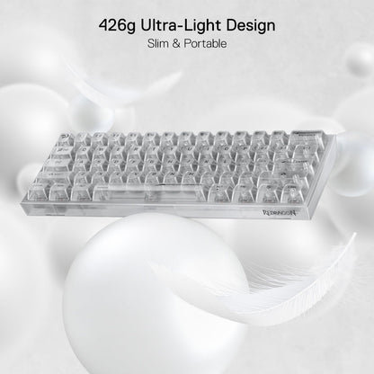 Redragon K617 SE 60% RGB Mechanical Keyboard, 61 Keys, White Transparent, Custom Linear Switch, Model 6950376717375