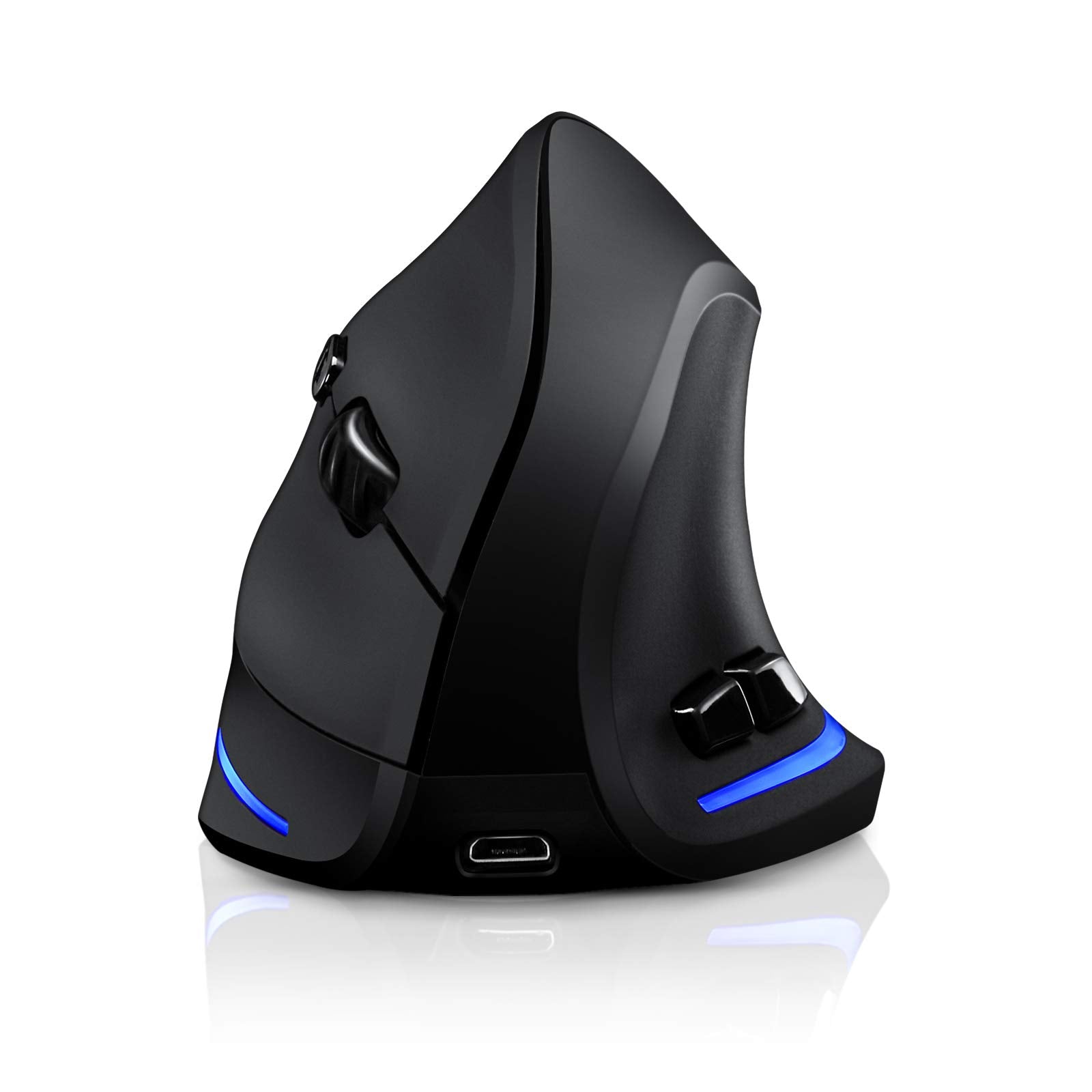 TRELC Ergonomic Mouse, 2.4G Wireless Vertical Optical Mouse with Adjustable Sensitivity (1000/1600/2400 DPI), 6 Buttons for PC, 