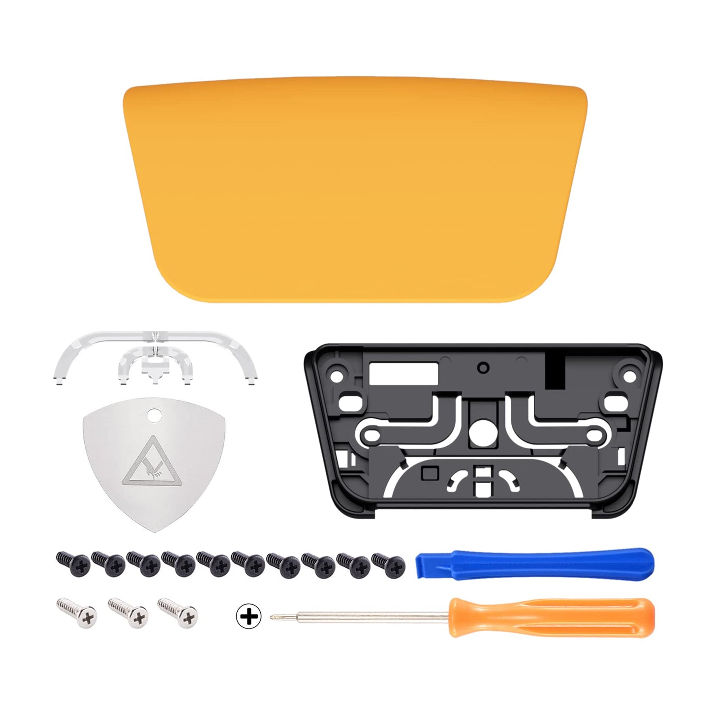 eXtremeRate Replacement Touchpad Cover for PS5 Controller, Caution Yellow, Model JPF4008, Soft Touch Repair Part