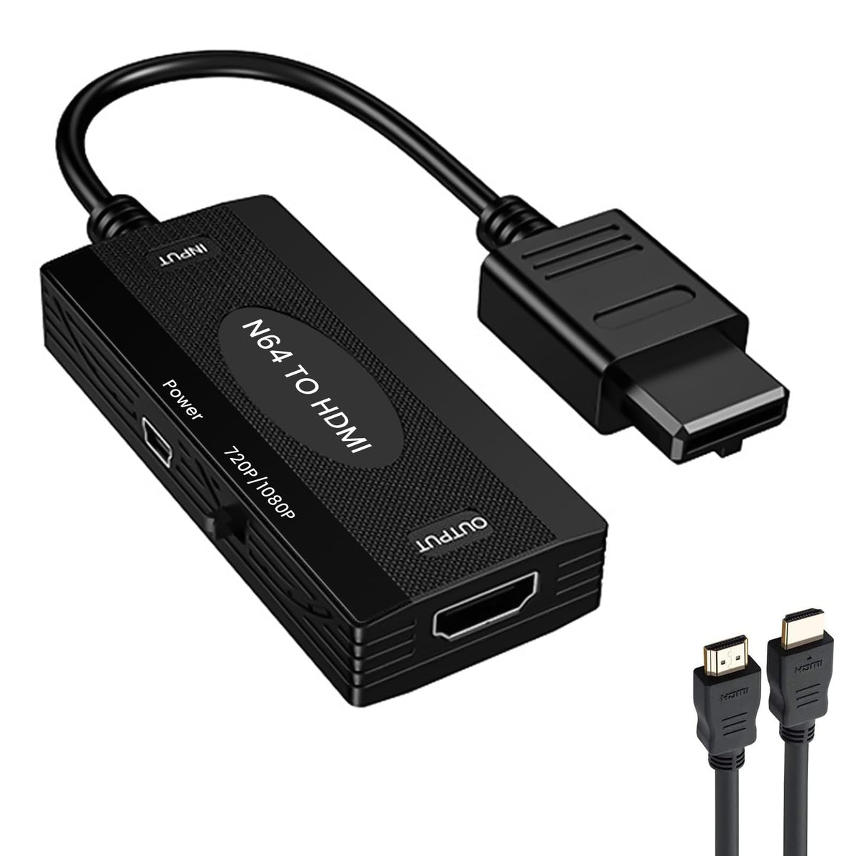 Ozvavzk N64 to HDMI Adapter Converter for N64/SNES/NGC Retro Game Console  Support 16:9/4:3 Conversion  HD 1080P/720P Display  Plug and Play(Include Hdmi Cable) (N64 to HDMI)