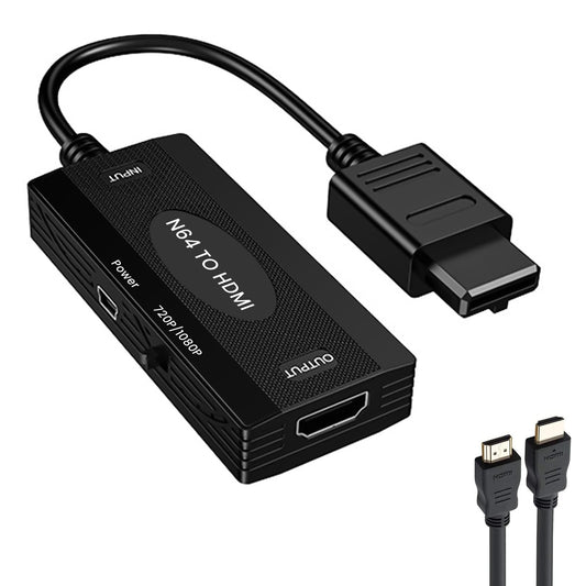 Ozvavzk N64 to HDMI Adapter Converter for N64/SNES/NGC Retro Game Console  Support 16:9/4:3 Conversion  HD 1080P/720P Display  Plug and Play(Include Hdmi Cable) (N64 to HDMI)