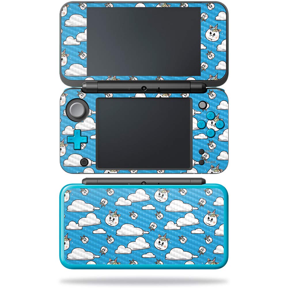 MightySkins Carbon Fiber Skin for Nintendo New 2DS XL - Unicorn Clouds | Protective  Durable Textured Carbon Fiber Finish | Easy to Apply  Remove  and Change Styles | Made in The USA