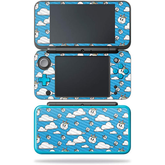 MightySkins Carbon Fiber Skin for Nintendo New 2DS XL - Unicorn Clouds | Protective  Durable Textured Carbon Fiber Finish | Easy to Apply  Remove  and Change Styles | Made in The USA