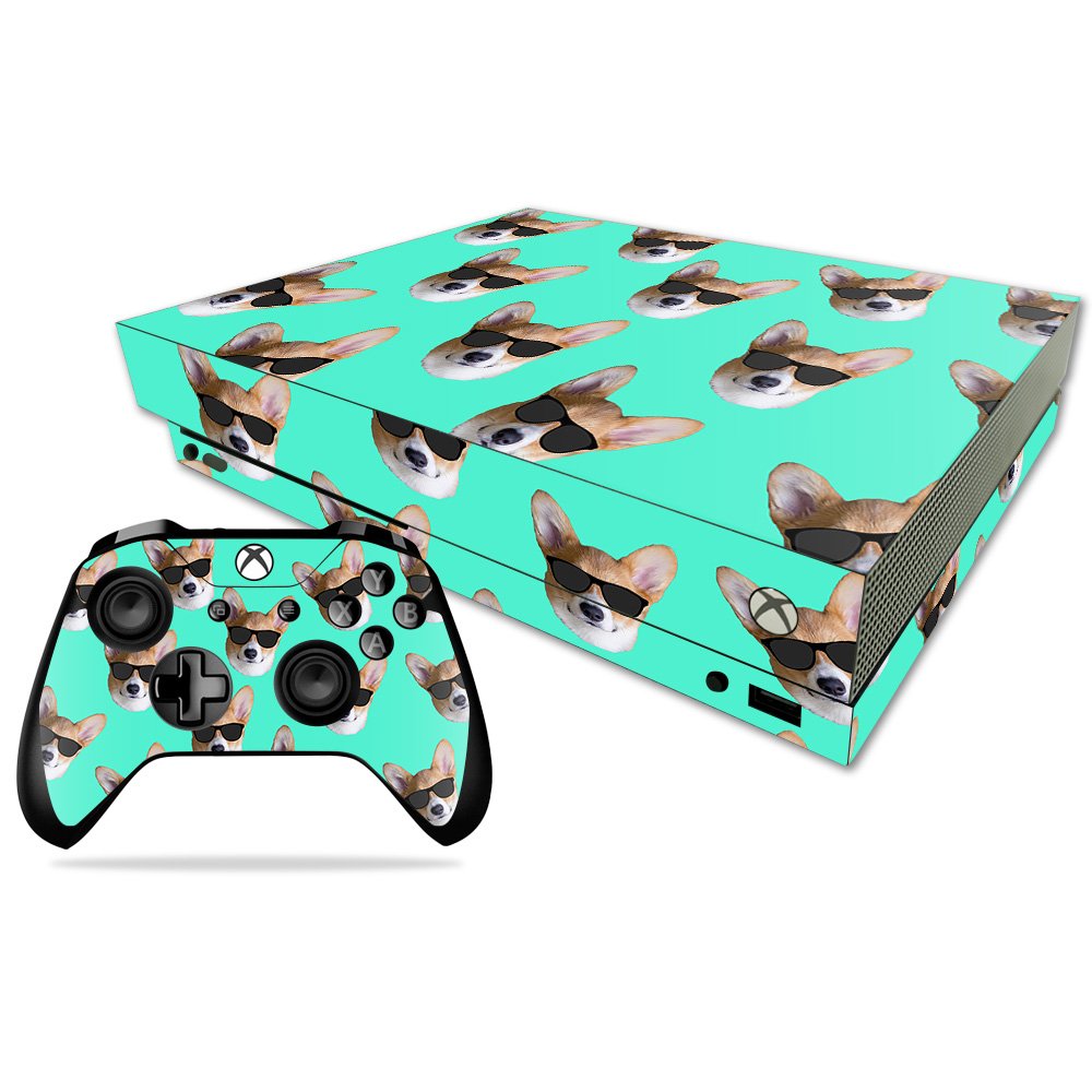 MIGHTY SKINS Xbox One X Skin - Cool Corgi Vinyl Decal Wrap, Durable & Easy to Apply, Model MIXBONXCMB-Cool Corgi