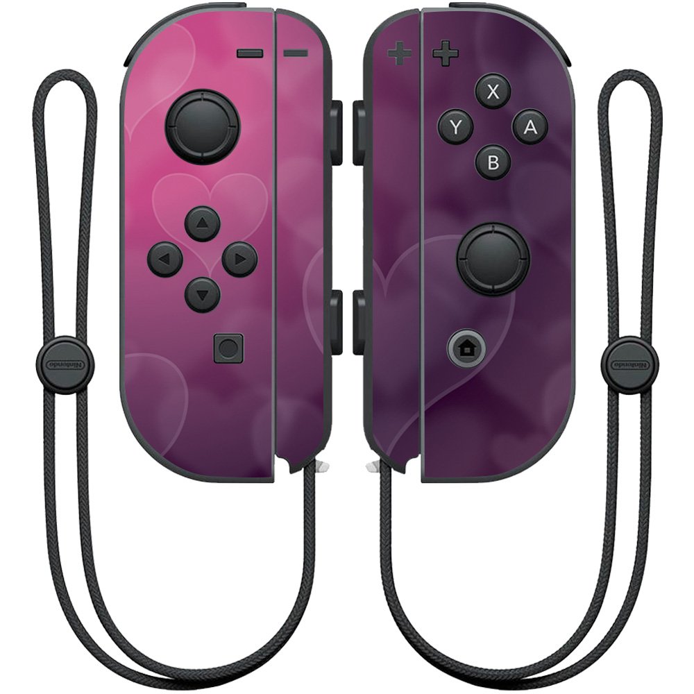 MightySkins Skin Compatible with Nintendo Joy-Con Controller wrap Cover Sticker Skins Purple Hearts