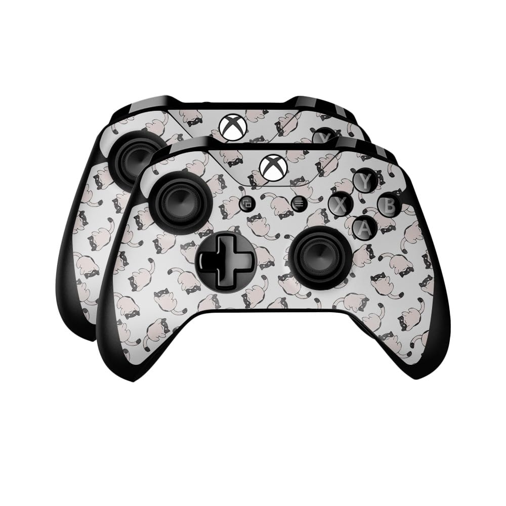 Glossy Glitter Skin Compatible with Microsoft Xbox One Controller (2 Pack) - Raining Cats - Premium 3M Vinyl Protective Wrap Decal Cover - Easy to Apply | Crafted in The USA by MightySkins