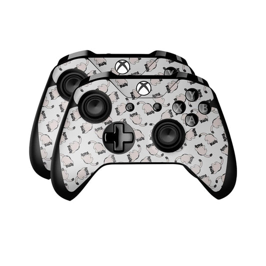 Glossy Glitter Skin Compatible with Microsoft Xbox One Controller (2 Pack) - Raining Cats - Premium 3M Vinyl Protective Wrap Decal Cover - Easy to Apply | Crafted in The USA by MightySkins