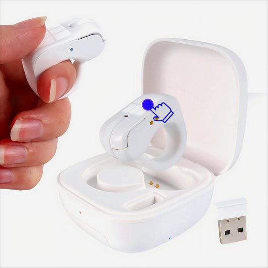 elec Space Mini Bluetooth Wireless Mouse - Dual Mode Touchpad Design, Rechargeable, White, Model B0FNJZ18X7