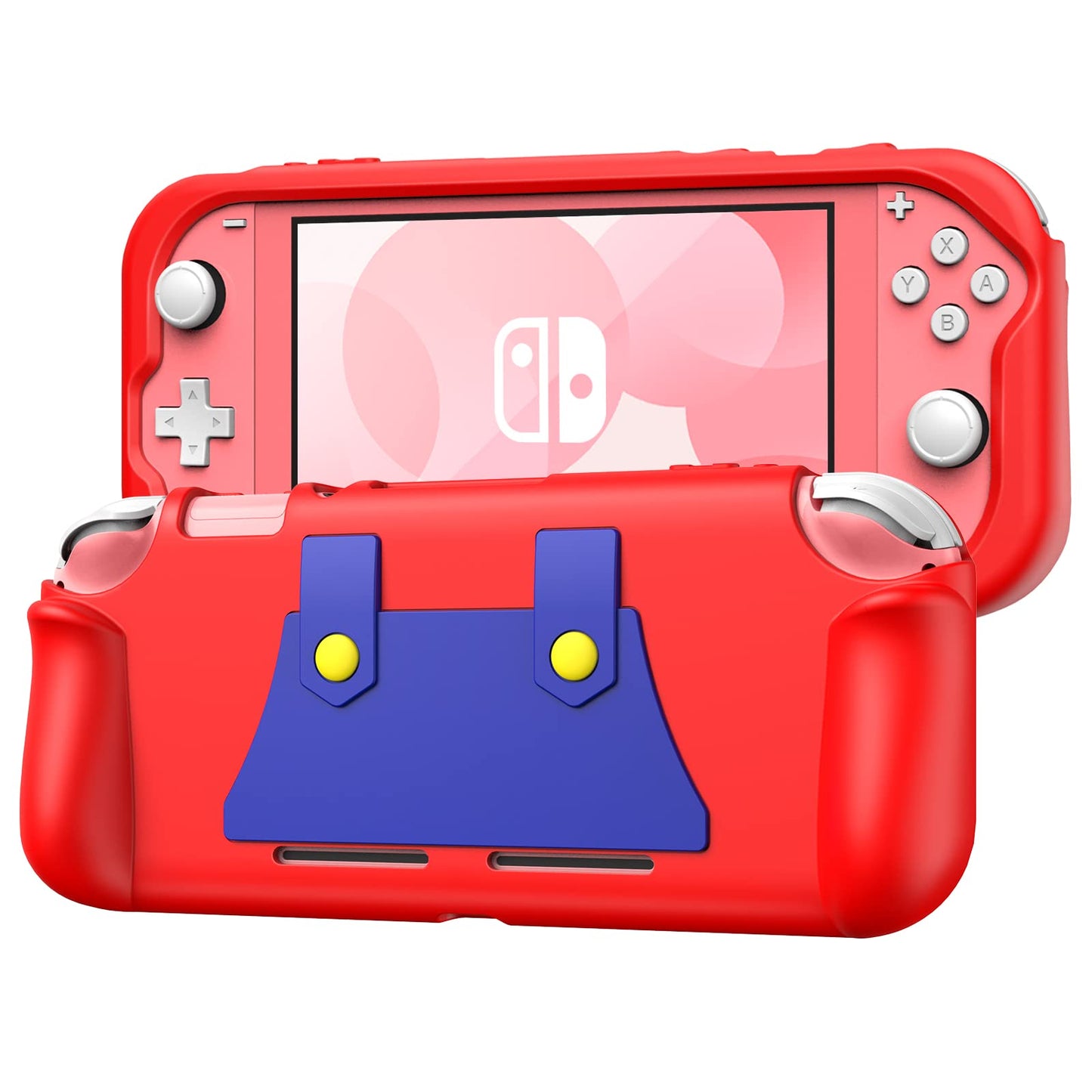 KENOBEE Silicone Case for Nintendo Switch Lite - Ergonomic Grip, Shock-Absorption, Anti-Scratch, Mario Red, Model KDAD001