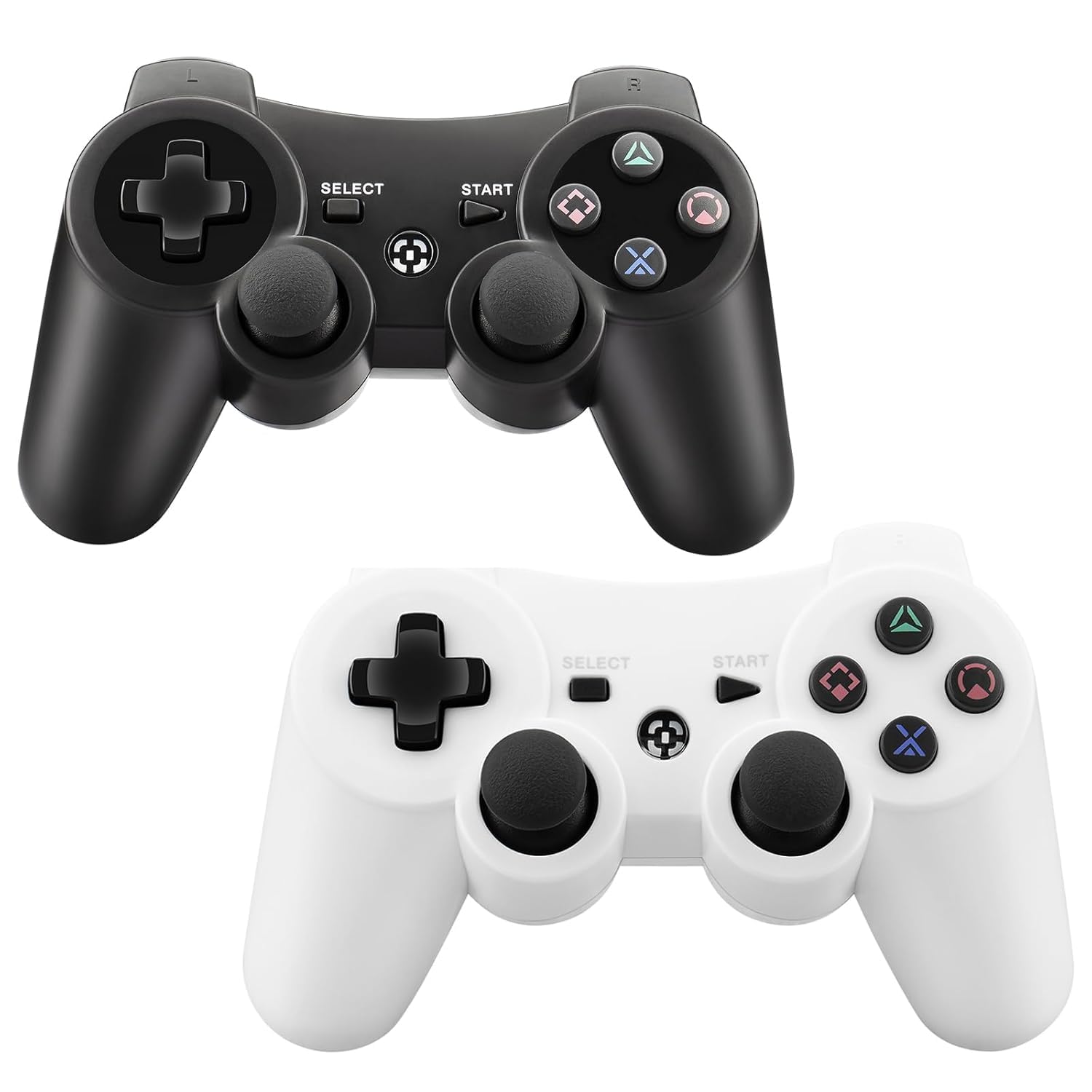 Replacement for PS3 Controller,2 Pack Wireless Controllers for PlayStation 3,Slim,Pro,Dual Shock Remote Control with 6-Axis Moti