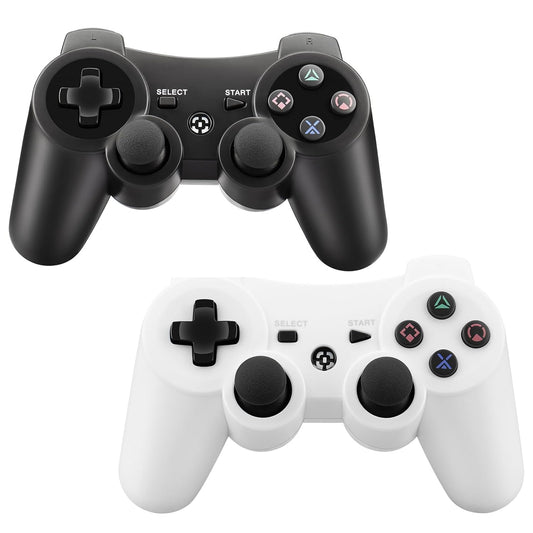 Replacement for PS3 Controller,2 Pack Wireless Controllers for PlayStation 3,Slim,Pro,Dual Shock Remote Control with 6-Axis Moti