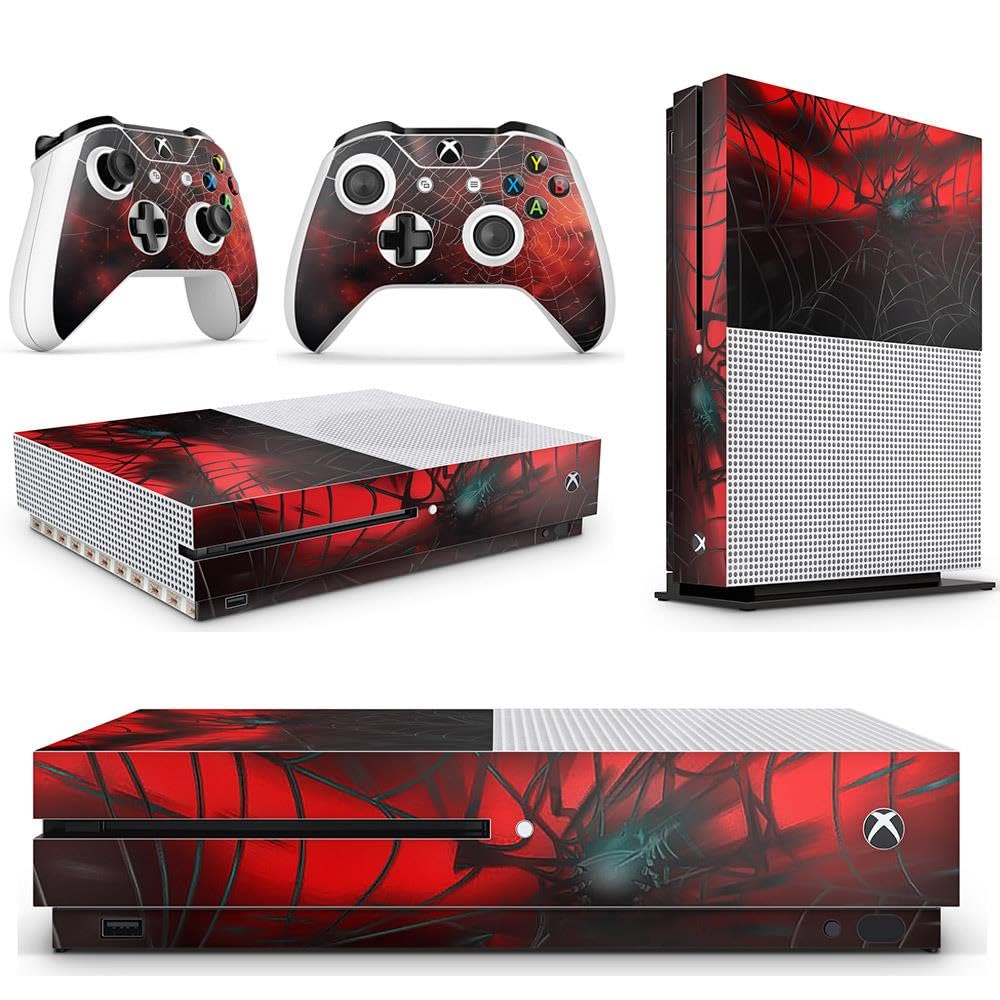 giZmoZ n gadgetZ Xbox One S Spider Console Skin Decal + 2 Controller Skins, Vinyl, GNG-XBS-SPIDERMAN-SKINS, Spider Color