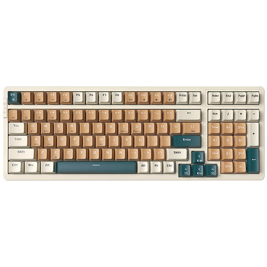 Qisan Wireless/Wired Mechanical Gaming Keyboard Triple Mode 2.4G/USB-C/BT (98%) Wireless Mechanical Keyboard with US Layout | Red Switch Rechargeable RGB Backlit Keyboards for Gaming  Brown Combo