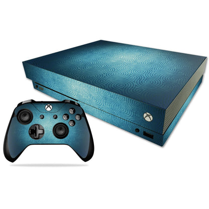MIGHTY SKINS Xbox One X Skin - Blue Swirls Vinyl Decal Wrap, Durable & Easy to Apply, Model MIXBONXCMB-Blue Swirls
