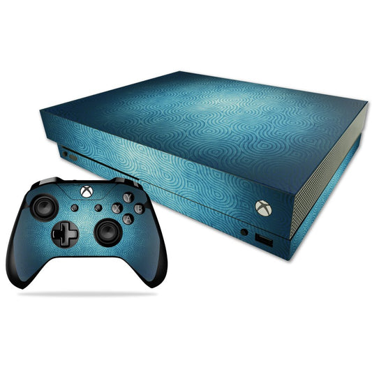 MIGHTY SKINS Xbox One X Skin - Blue Swirls Vinyl Decal Wrap, Durable & Easy to Apply, Model MIXBONXCMB-Blue Swirls