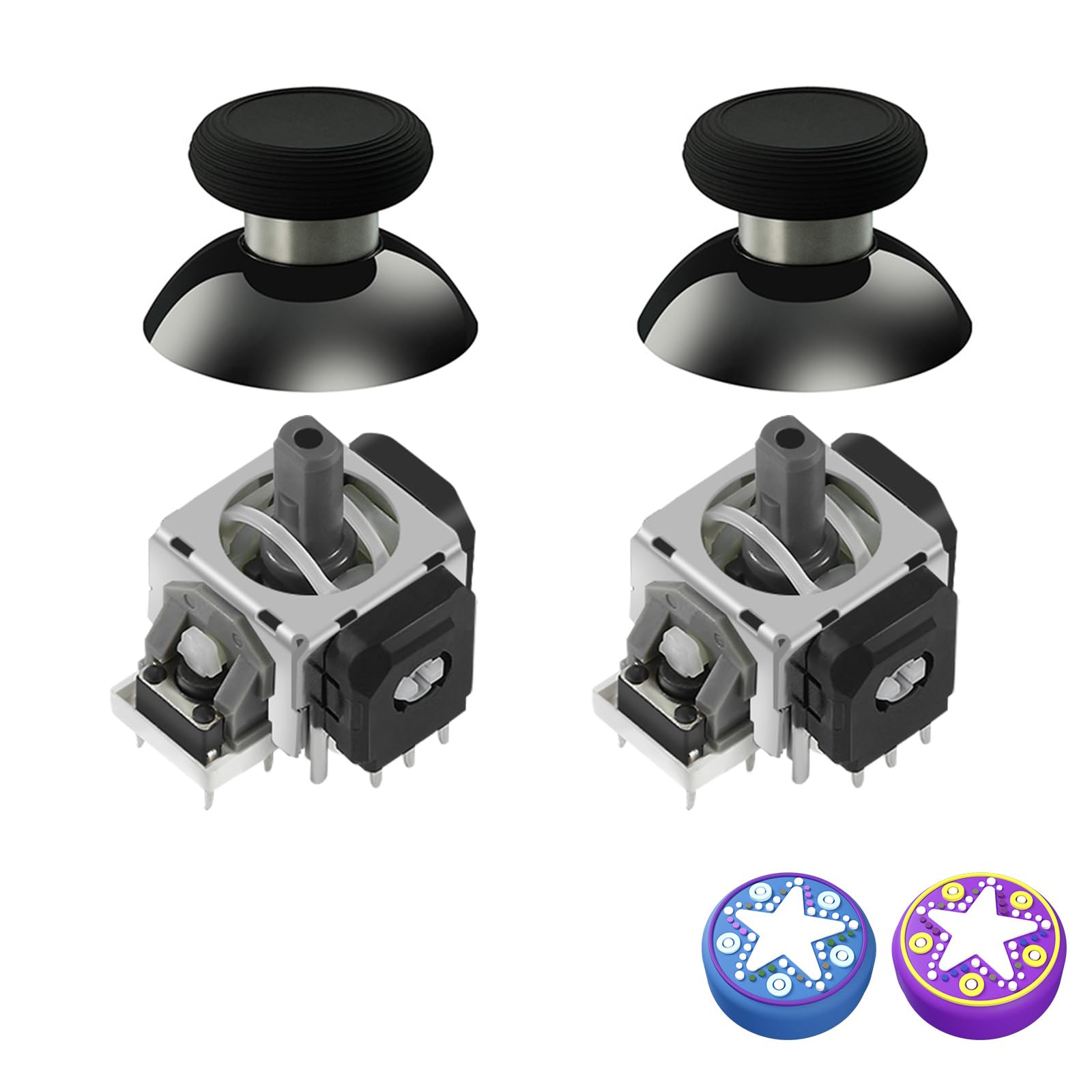 AKNES GuliKit TMR Electromagnetic Joysticks Replacement for DualSense PS5 / PS5 Edge Controller  Thumbstick Grips for PlayStation 5 Controller  Thumbstick Caps Included