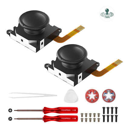 AKNES Switch JoyCon Joystick Replacement Kit - Drift-Free TMR Electromagnetic Joystick with Tools, One Pair
