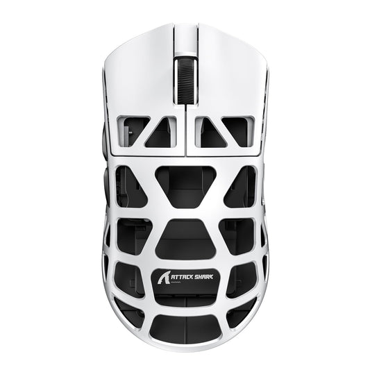 ATTACK SHARK R3 46g Superlight Magnesium Alloy Wireless Gaming Mouse  BT/2.4Ghz/Wired Computer Mouse  8000Hz Wireless Polling Rate  PAW3395 26K DPI Sensor  Programmable Mice  PC/Laptop/Mac (White)