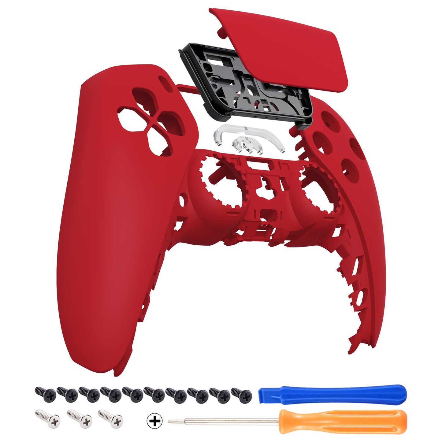 eXtremeRate Passion Red Soft Touch Touchpad Front Top Shell Compatible with ps5 Controller BDM-010 020 030 040 050  DIY Replacement Shell Custom Touch Pad Cover Compatible with ps5 Controller