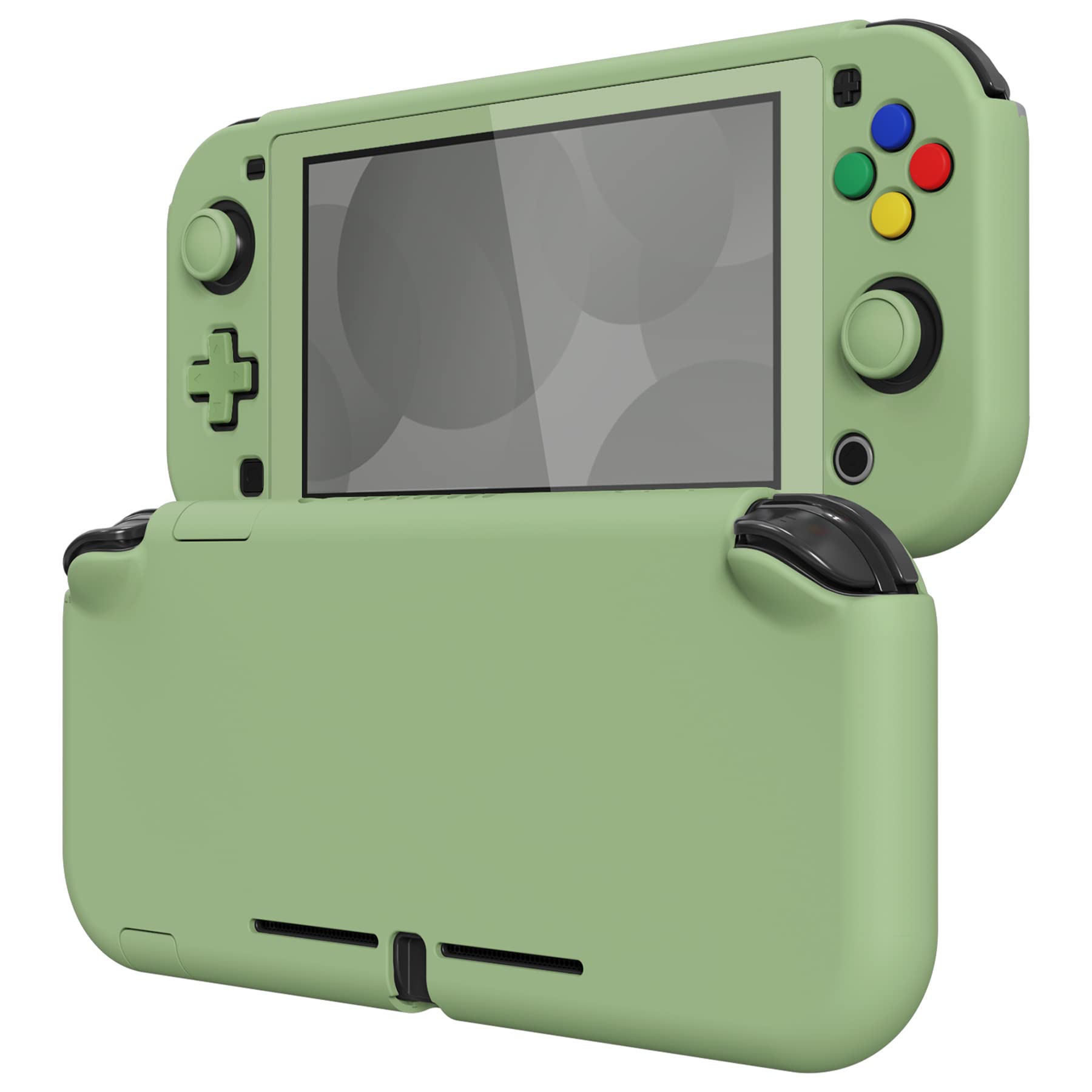 eXtremeRate PlayVital Matcha Green Protective Grip Case for Nintendo Switch Lite  Hard Cover Protector for Nintendo Switch Lite - Screen Protector & Thumb Grips & Buttons Caps Stickers Included