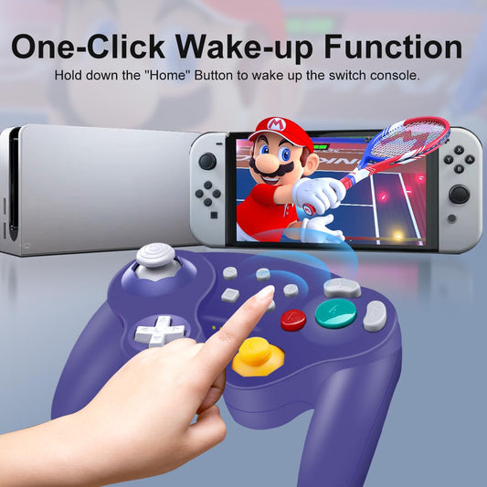 HaeBorl Wireless Controller for Nintendo Switch - Pro Controller with 600mAh Battery, Auto Turbo, Purple