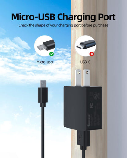 Superer Micro USB AC Adapter for NES/SNES/Playstation Classic - GE12-050200-AU, Black Power Supply Charger