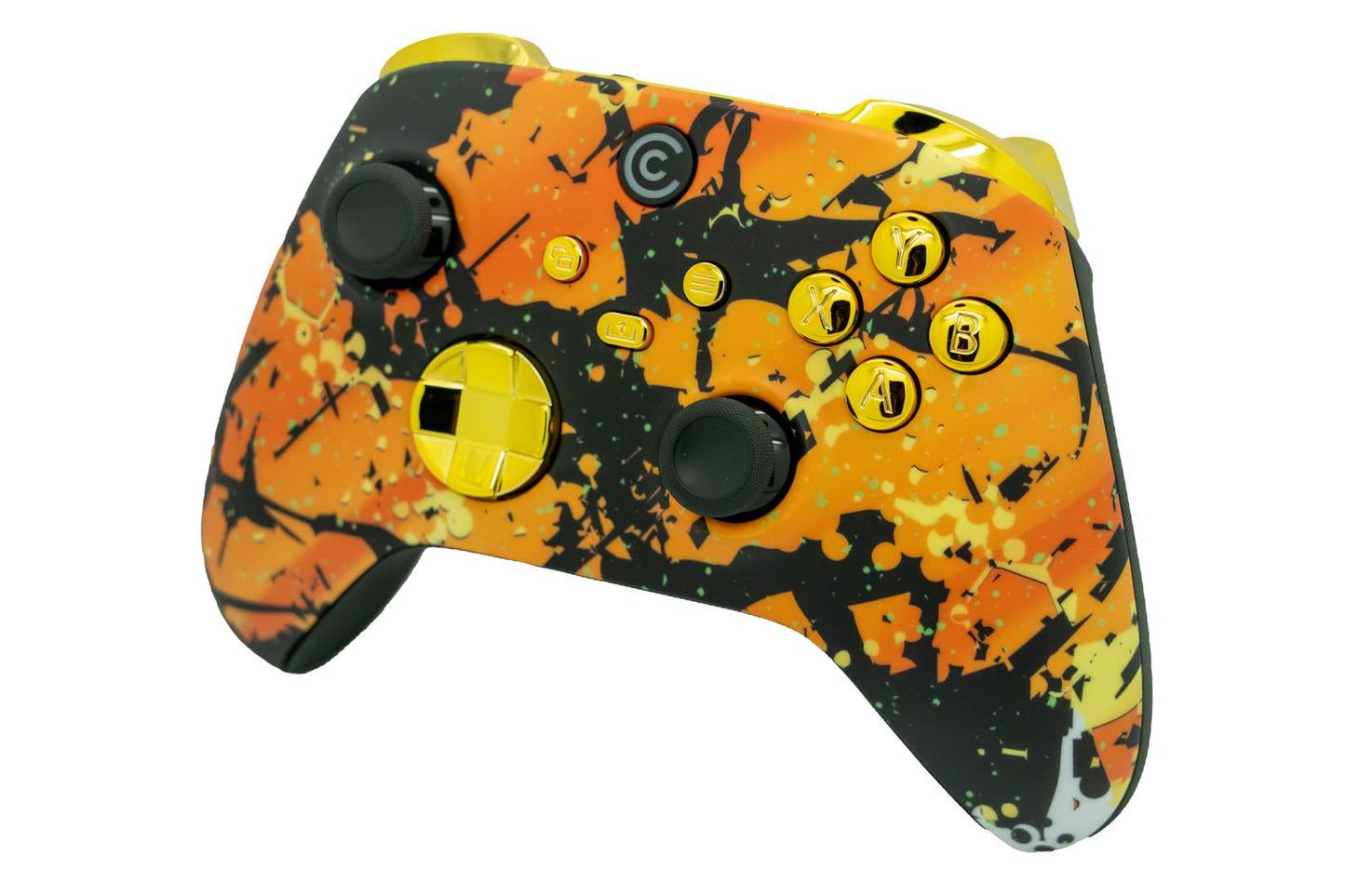 Custom Controllerzz Wireless Controller for Xbox & PC - Molten Camo & Gold Chrome Inserts