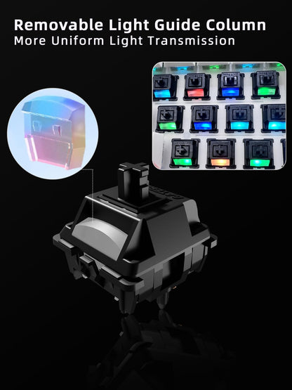 Mciepny Gateron Ghost Linear Keyboard Switches, 5-Pin 50gf, Pre-Lubed, Full POM, 45Pcs, Gaming Keyboard, Ghost Color