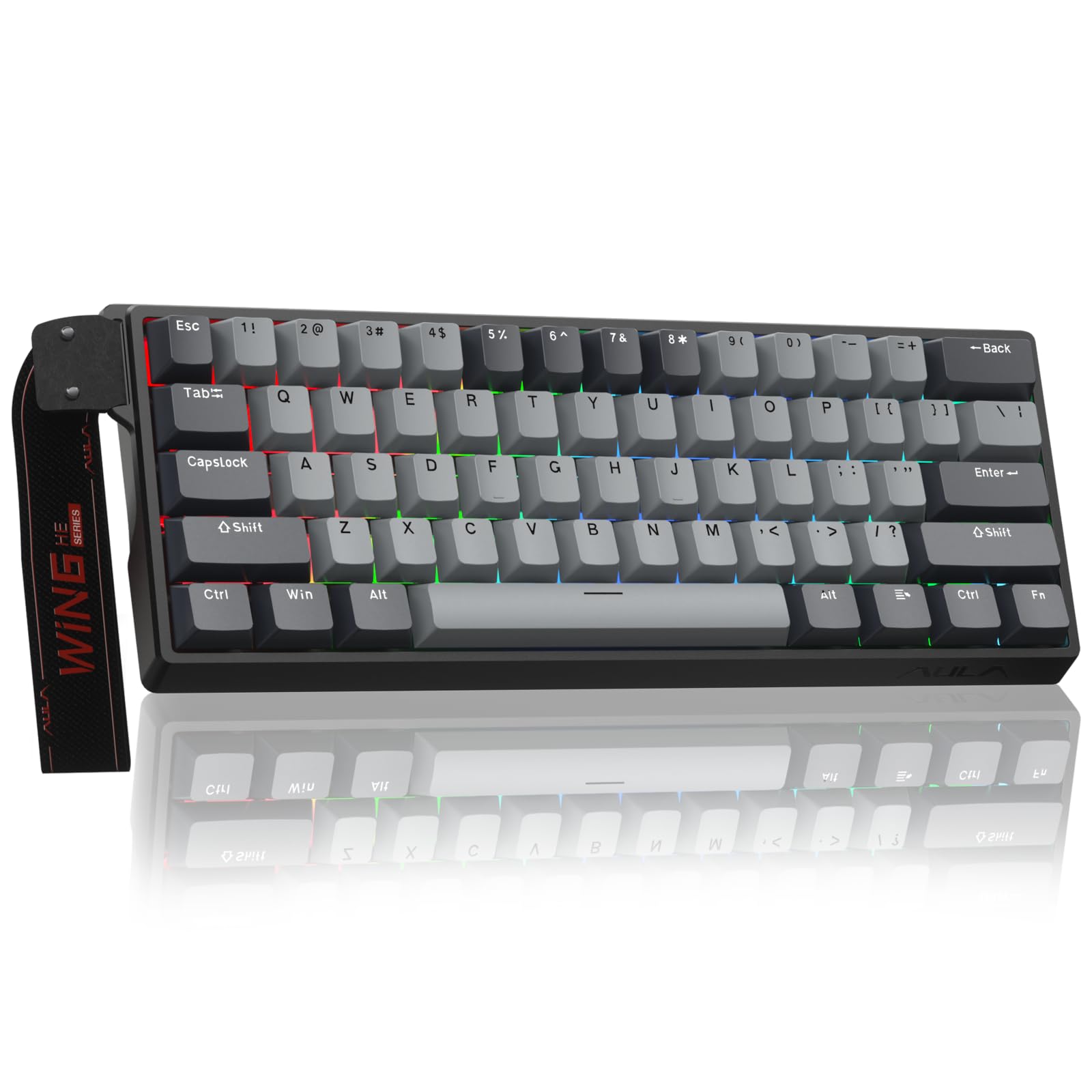 AULA WIN60 HE PRO 60% Mechanical Gaming Keyboard Wired  Magnetic Switch Hot Swappable  Adjustable Actuation Rapid Trigger Mode  8000Hz Polling Rate  RGB Small Keyboard 60 Percent Compact Design for PC