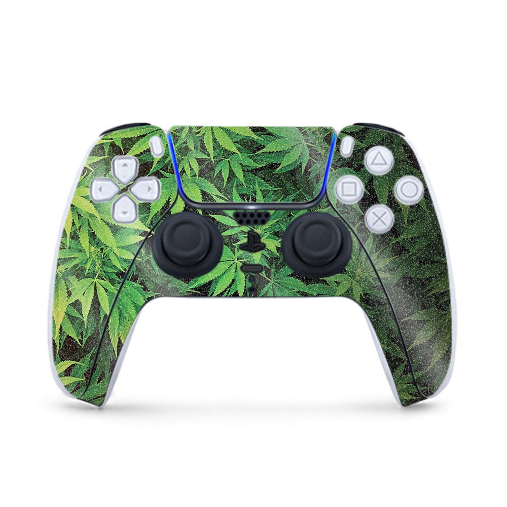 MightySkins Glossy Glitter Skin Compatible with PS5 / PlayStation 5 Controller - Weed | Protective  Durable High-Gloss Glitter Finish | Easy to Apply  Remove  and Change Styles | Made in The USA