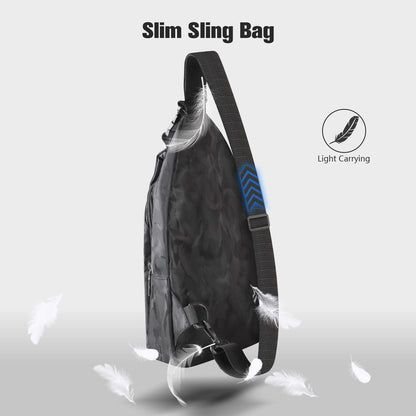 Xishwon Sling Crossbody Backpack for Nintendo Switch, Waterproof, USB Charging Port, Black, Model X-2